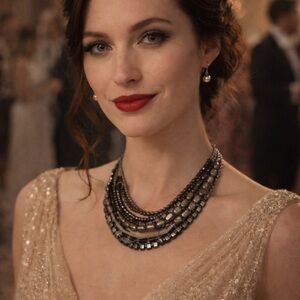 Silpada Sterling Silver Hematite
Hailstone Glass Multi Strand
Necklace 18"